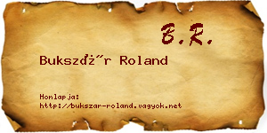 Bukszár Roland névjegykártya